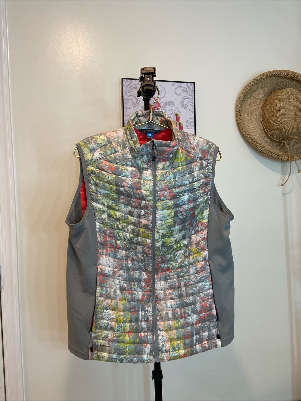 Eddie Bauer Women’s Down Quilted Multi-Color Vest with Gray Sides